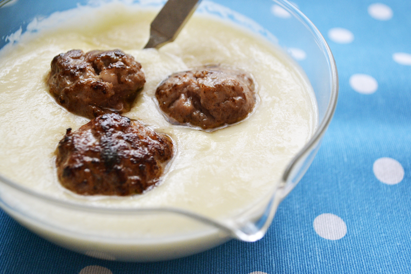 CREMA DI SEDANO RAPA CON POLPETTE  AL PROFUMO DI NOCE MOSCATA