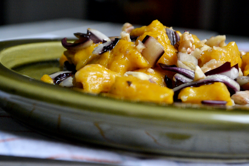 GNOCCHI ALLA ZUCCA CON DI RADICCHIO ROSSO E NOCI