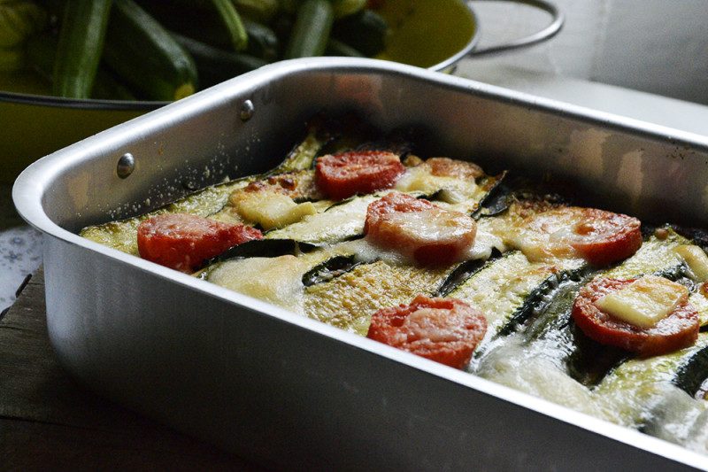 PARMIGIANA DI ZUCCHINE CON SPECK E PECORINO